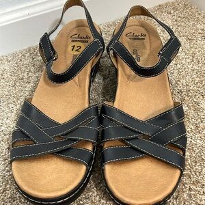 Clarks dark brown sandals 12N